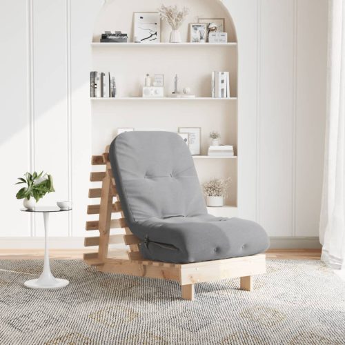  tömör fenyőfa futon kanapéágy matraccal 60 x 206 x 11 cm