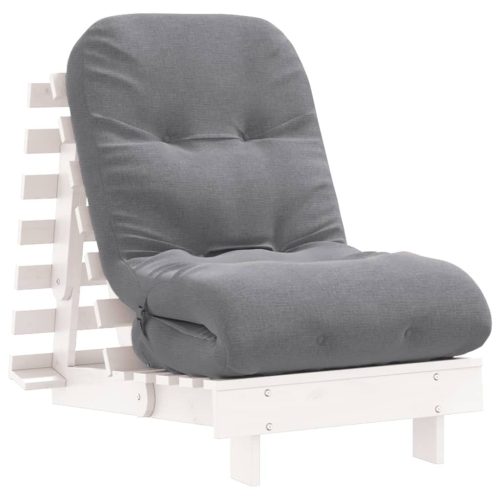  fehér tömör fenyőfa futon kanapéágy matraccal 60 x 206 x 11 cm