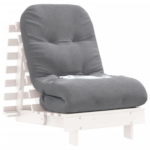  fehér tömör fenyőfa futon kanapéágy matraccal 60 x 206 x 11 cm