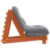 viaszbarna tömör fenyőfa futon kanapéágy matraccal 60x206x11 cm