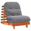  viaszbarna tömör fenyőfa futon kanapéágy matraccal 70x206x11 cm