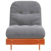  viaszbarna tömör fenyőfa futon kanapéágy matraccal 70x206x11 cm