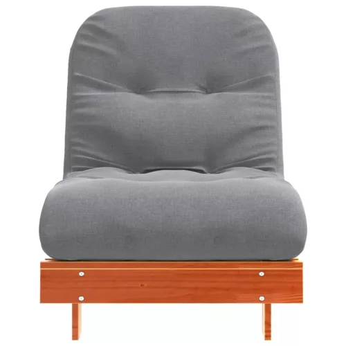  viaszbarna tömör fenyőfa futon kanapéágy matraccal 70x206x11 cm