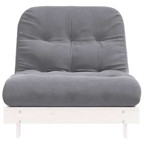  fehér tömör fenyőfa futon kanapéágy matraccal 80 x 206 x 11 cm