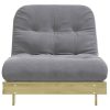  tömör impregnált fenyőfa futon kanapéágy matraccal 80x206x11 cm