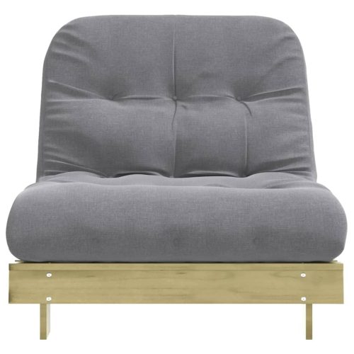  tömör impregnált fenyőfa futon kanapéágy matraccal 80x206x11 cm