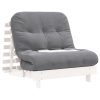  fehér tömör fenyőfa futon kanapéágy matraccal 90 x 206 x 11 cm