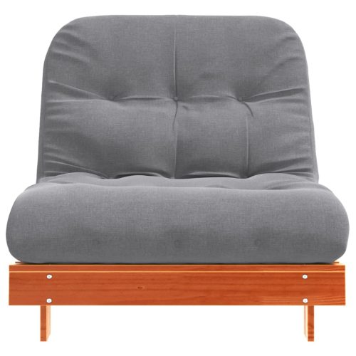  viaszbarna tömör fenyőfa futon kanapéágy matraccal 90x206x11 cm
