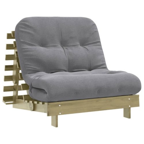  tömör impregnált fenyőfa futon kanapéágy matraccal 90x206x11 cm