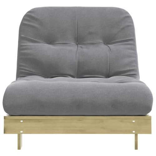  tömör impregnált fenyőfa futon kanapéágy matraccal 90x206x11 cm