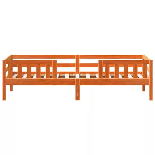  viaszbarna tömör fenyőfa ágy matrac nélkül 75 x 190 cm