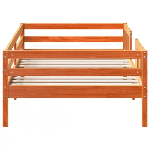  viaszbarna tömör fenyőfa ágy matrac nélkül 75 x 190 cm