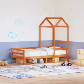    viaszbarna tömör fenyőfa gyerekágytető 108 x 70 x 176,5 cm