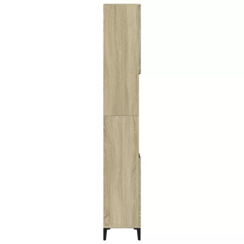  sonoma tölgy színű szerelt fa fürdőszobaszekrény 30x30x190 cm