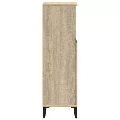  sonoma tölgy színű szerelt fa fürdőszobaszekrény 30x30x100 cm