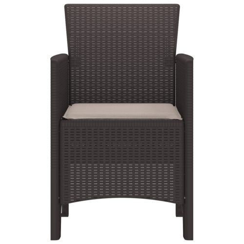  Kertetek Párnákkal 2 db Barna Poli Rattan