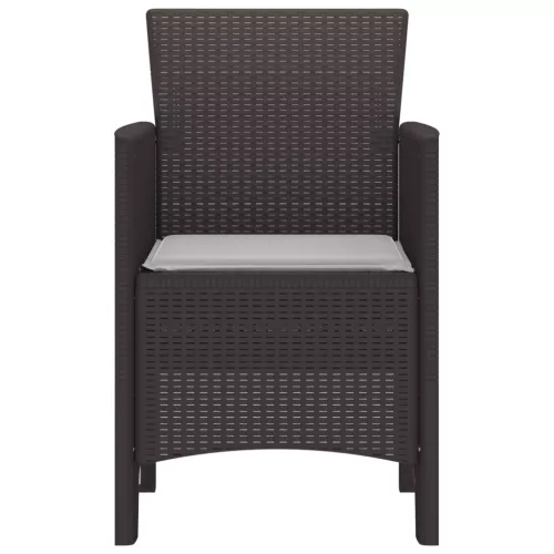  Kerti Székek Párnákkal 2 db Barna Poli Rattan