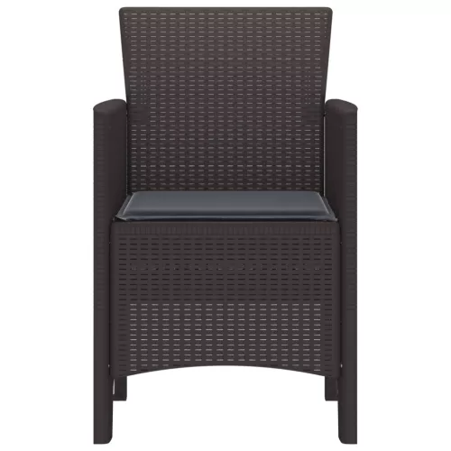  Kerti székek párnákkal 2 db Barna Poli Rattan