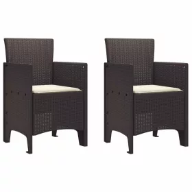    Kerti Szék párnával 2 pcs Barna 53 x 49 x 85 cm Polipropilén
