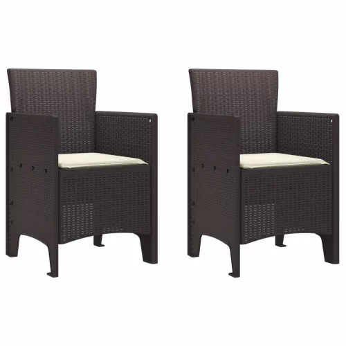  Kerti Szék párnával 2 pcs Barna 53 x 49 x 85 cm Polipropilén