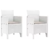  Kerti Székek Párnákkal 2 db Fehér Polirattan