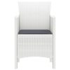  Kerti Székek Párnákkal 2 db Fehér Poli Rattan