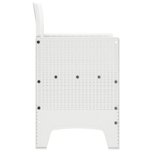  Kerti Székek Párnákkal 2 db Fehér Poli Rattan