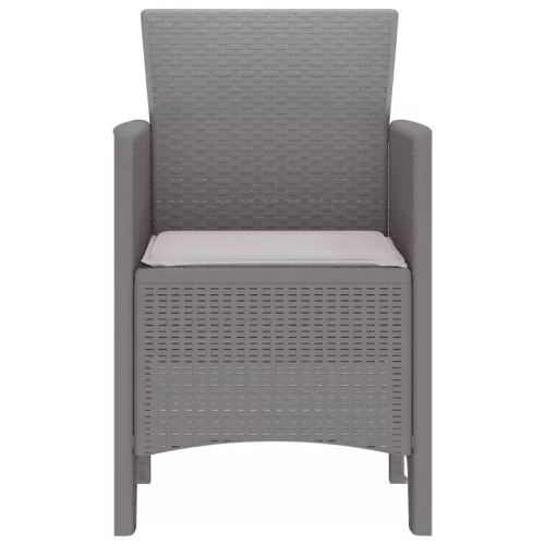  Kerti székek párnákkal 2 db Világosszürke Poli Rattan