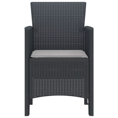  Kerti székek párnákkal 4 db antracit poli rattan