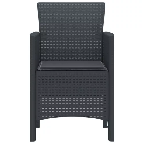  Kerti Székek Párnákkal 4 db Antracit Poli Rattan
