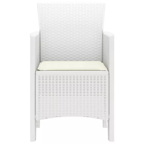 Kerti Székek Párnákkal 4 db Fehér Poli Rattan