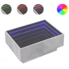  betonszürke szerelt fa dohányzóasztal LED-del 70 x 50 x 30 cm