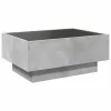  betonszürke szerelt fa dohányzóasztal LED-del 70 x 50 x 30 cm