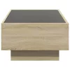  sonoma tölgy szerelt fa dohányzóasztal LED-del 90 x 50 x 30 cm