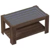  barna tölgy szerelt fa dohányzóasztal LED-del 93 x 53 x 45 cm
