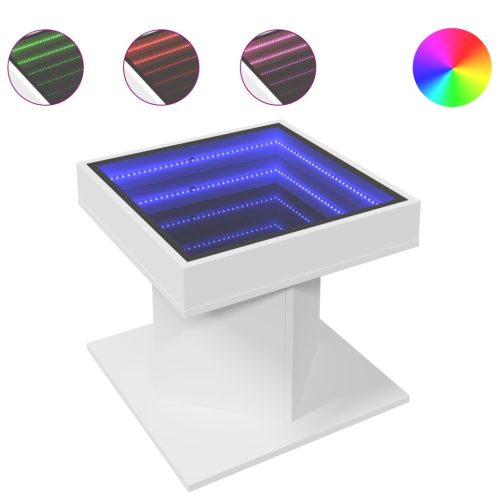  fehér szerelt fa dohányzóasztal 50 x 50 x 45 cm