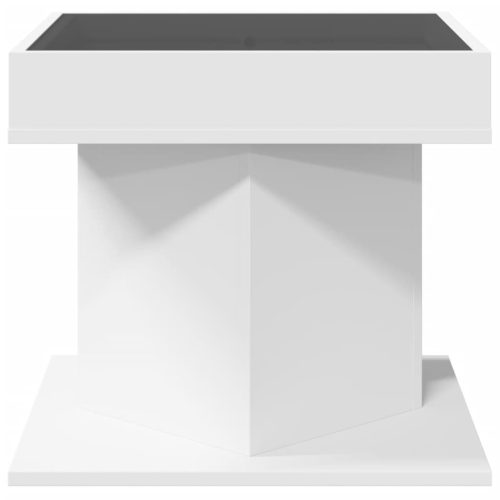  fehér szerelt fa dohányzóasztal 50 x 50 x 45 cm