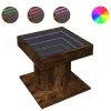  füstös tölgy szerelt fa dohányzóasztal LED-del 50 x 50 x 45 cm