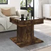  füstös tölgy szerelt fa dohányzóasztal LED-del 50 x 50 x 45 cm