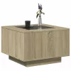  sonoma tölgy szerelt fa dohányzóasztal LED-del 60 x 60 x 40 cm
