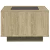  sonoma tölgy szerelt fa dohányzóasztal LED-del 60 x 60 x 40 cm