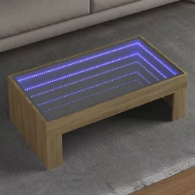    sonoma tölgy végtelen hatású LED-es dohányzóasztal 90x50x30 cm