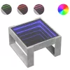  betonszürke végtelen hatású LED-es dohányzóasztal 50x53x30 cm