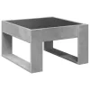  betonszürke végtelen hatású LED-es dohányzóasztal 50x53x30 cm