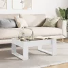  fehér végtelen hatású LED-es dohányzóasztal 70 x 53 x 30 cm