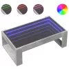  betonszürke végtelen hatású LED-es dohányzóasztal 90x53x30 cm