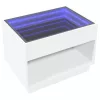  fehér végtelen hatású LED-es dohányzóasztal 70 x 50 x 50 cm