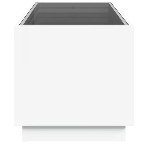  fehér végtelen hatású LED-es dohányzóasztal 70 x 50 x 50 cm