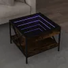  füstös tölgy végtelen hatású LED-es dohányzóasztal 50x50x38 cm
