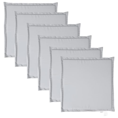  6 db világosszürke négyzet alakú kerti ülőpárna 45 x 45 x 2 cm